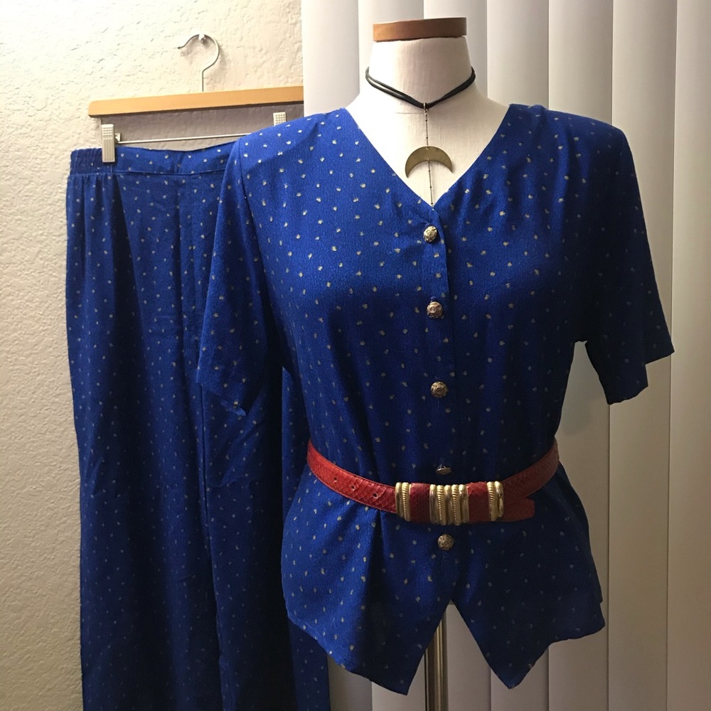 Vintage Blue Two Piece Outfit